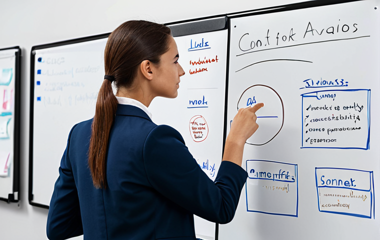 지식 경계 확장을 위한 자기 개발 로드맵 - SWOT Analysis in a Modern Office**
"A person thoughtfully completing a SWOT analysis on a whiteboar...