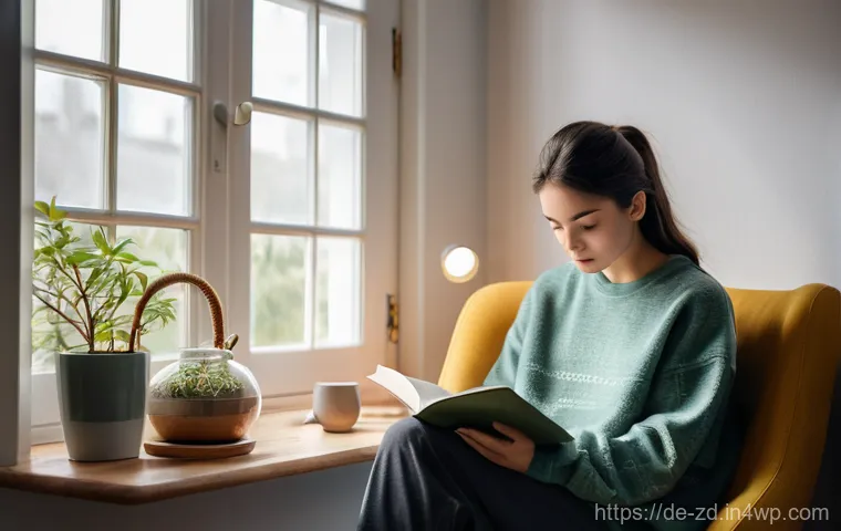 학습 목표 설정 및 달성을 위한 전략 - **Prompt:** A young woman, approximately 28-32 years old, dressed in comfortable lounge clothes (a m...