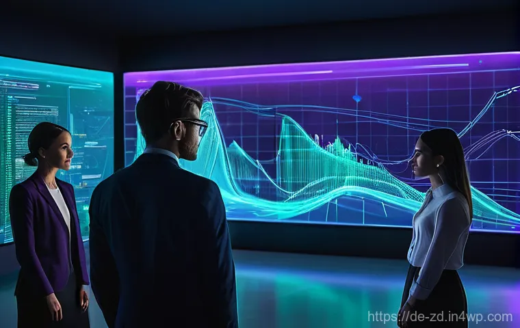 고급 기술 분석을 통한 지식 경계 넓히기 - **Prompt 1: Futuristic Data Collaboration**
"A diverse group of young professionals, male and fe...